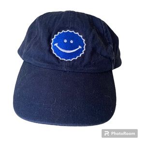 Dark Blue Smiley Face Vintage Baseball Cap